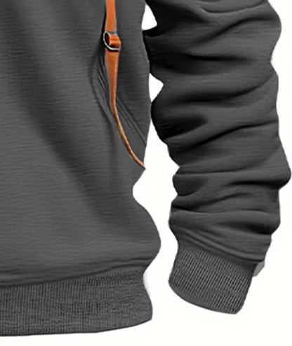 ZITY Men's 1/4 Zipper Long Sleeve Slim Fit Hoodie-DUMFH05439