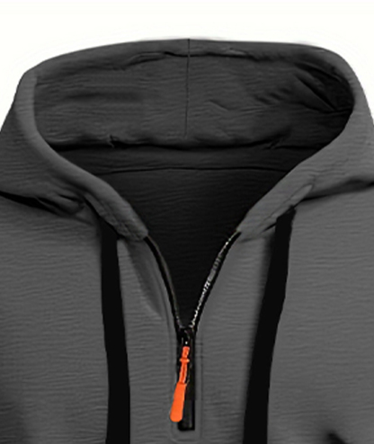 ZITY Men's 1/4 Zipper Long Sleeve Slim Fit Hoodie-DUMFH05439