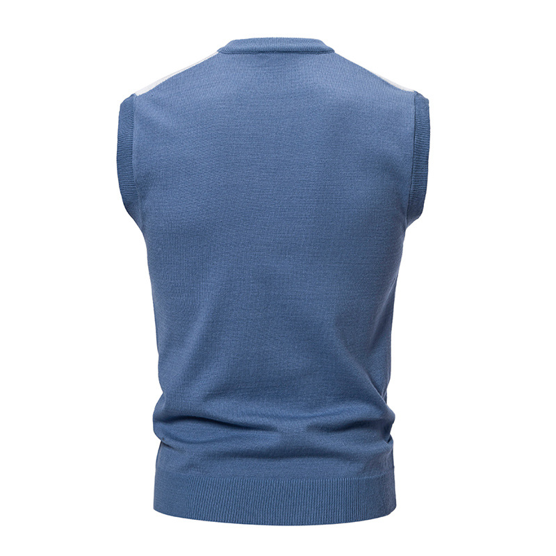ZITY Men's V Neck Knitted Sleeveless Pullover Vest-DUMMG06535