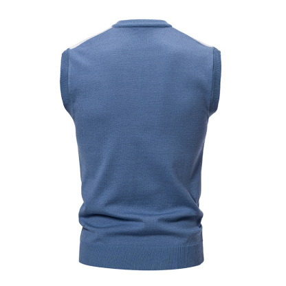 ZITY Men's V Neck Knitted Sleeveless Pullover Vest-DUMMG06535
