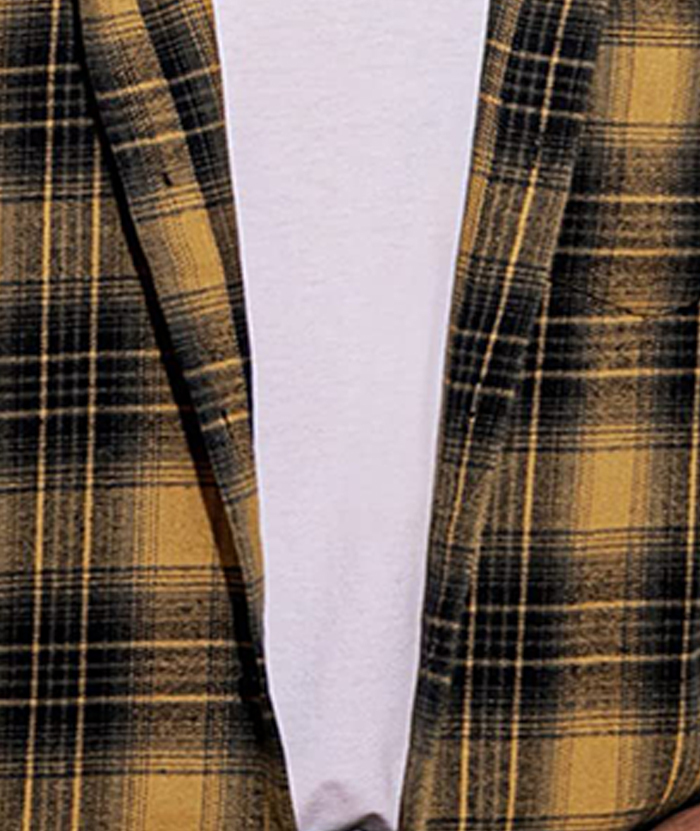 ZITY Men's Plaid Flannel Hoodie Shirt-DUMLT05332|Zitysports