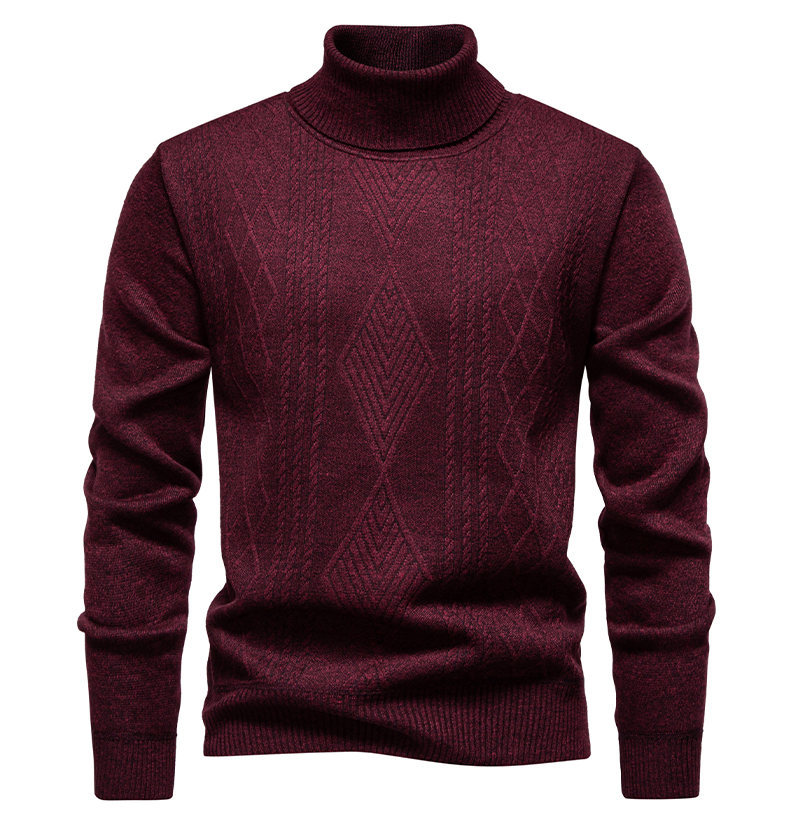ZITY Men's Long Sleeve Knitted Solid Color Pullover Sweater-DUMFH06528