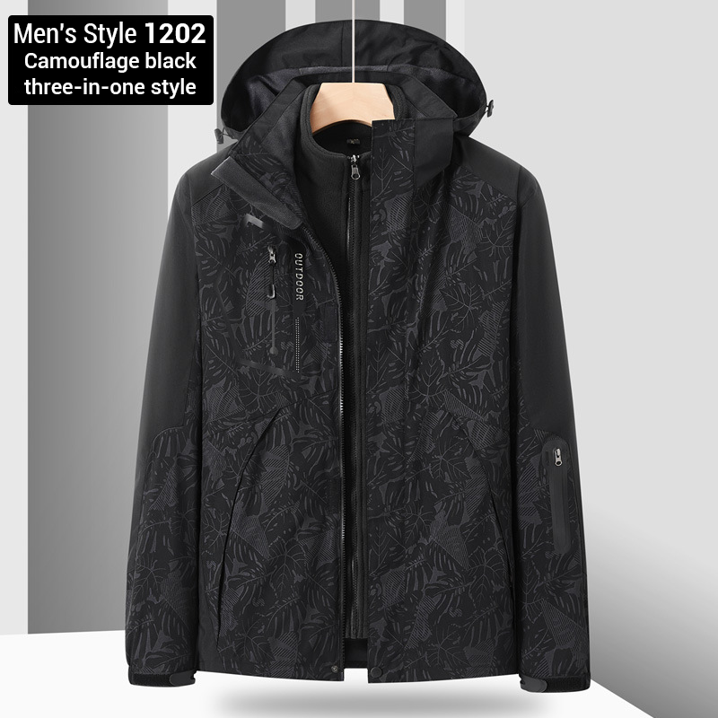 ZITY Men's Three In One Waterproof Outdoor Jacket-DUMWJ06514