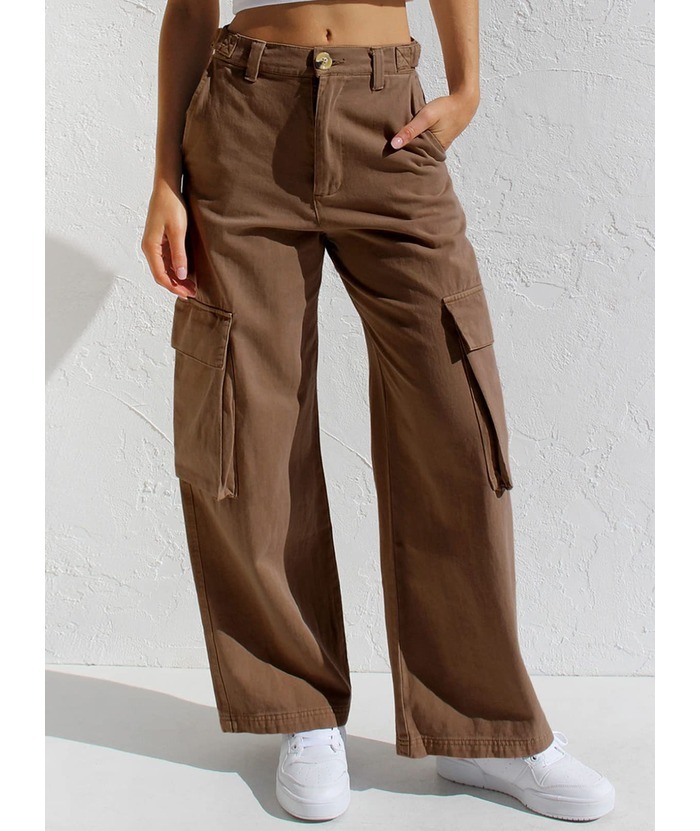 ZITY Women's Wide Leg Straight Multi Pockets Cargo Pant-DUWCP06165