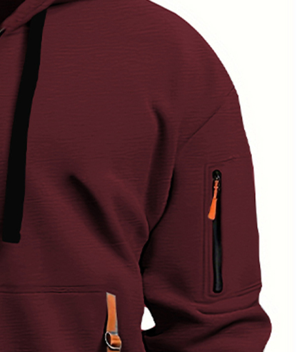 ZITY Men's 1/4 Zipper Long Sleeve Slim Fit Hoodie-DUMFH05439
