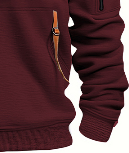 ZITY Men's 1/4 Zipper Long Sleeve Slim Fit Hoodie-DUMFH05439