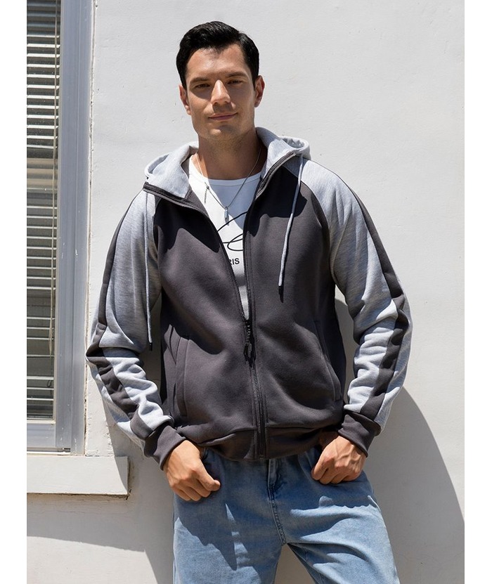 ZITY Men's Casual Solid Color Sports Outwear Hoodie-DUMSW04660 | Zitysports