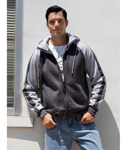 ZITY Men's Casual Solid Color Sports Outwear Hoodie-DUMSW04660 | Zitysports