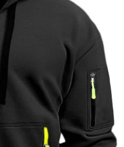 ZITY Men's 1/4 Zipper Long Sleeve Slim Fit Hoodie-DUMFH05439