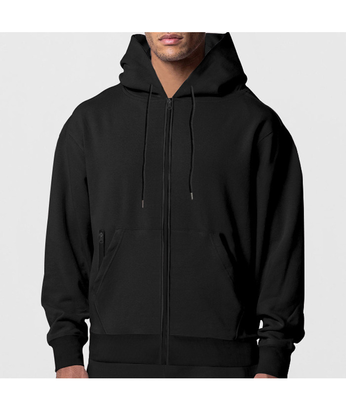 Men's Solid Color Zipper Hooded Sports Fleece Warm Sweatshirt Jacket-DUMFH04803 | Zitysports
