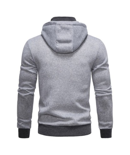 Men's Fake Two-Piece Stand Collar Full-Zip Hoodie -DUMFH04828 | Zitysports