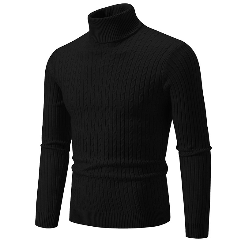 ZITY Men's Solid Color Long Sleeve Knitted Pullover Sweater-DUMFH06531