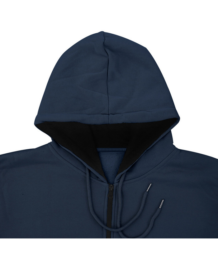 Men's Solid Color Zipper Hooded Sports Fleece Warm Sweatshirt Jacket-DUMFH04803 | Zitysports