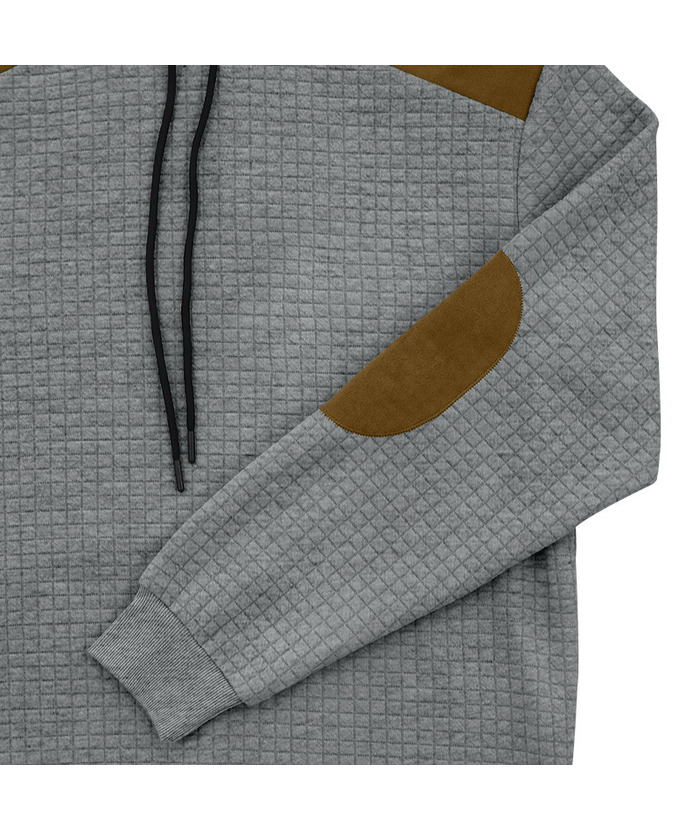 Men's Color Block Waffle Hoodie-DUMFH04825 | Zitysports