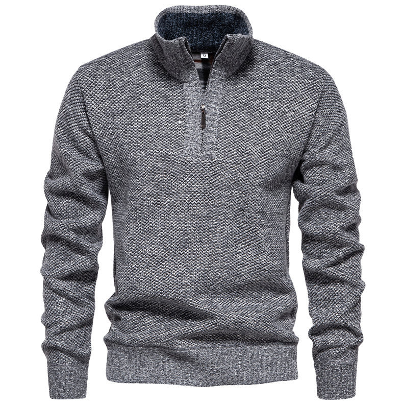 ZITY Men's Long Sleeve Quarter Zip Fleece Sweater-DUMFH06529
