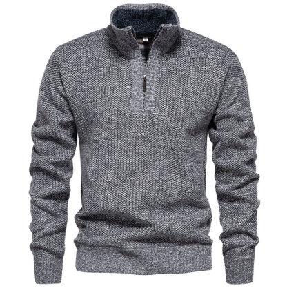 ZITY Men's Long Sleeve Quarter Zip Fleece Sweater-DUMFH06529