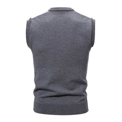 ZITY Men's V Neck Knitted Sleeveless Pullover Vest-DUMMG06535