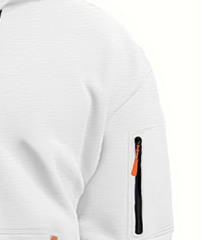 ZITY Men's 1/4 Zipper Long Sleeve Slim Fit Hoodie-DUMFH05439