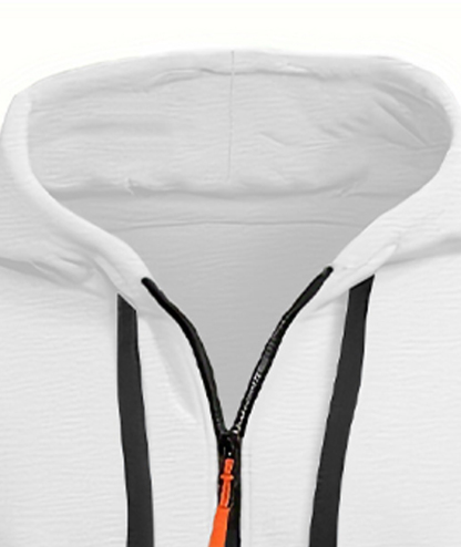ZITY Men's 1/4 Zipper Long Sleeve Slim Fit Hoodie-DUMFH05439