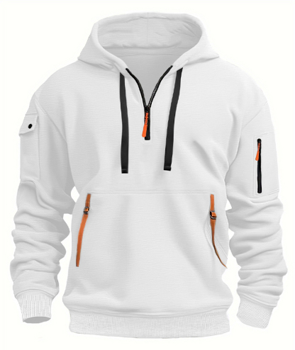 ZITY Men's 1/4 Zipper Long Sleeve Slim Fit Hoodie-DUMFH05439
