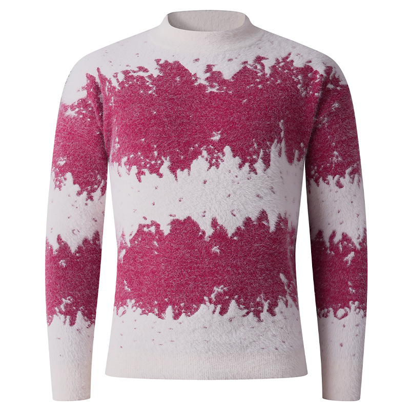 ZITY Men's Long Sleeve Knitted Fleece Sweater-DUMFH06538