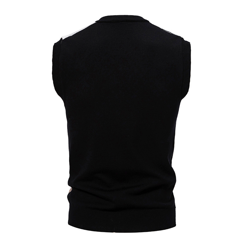 ZITY Men's V Neck Knitted Sleeveless Pullover Vest-DUMMG06535