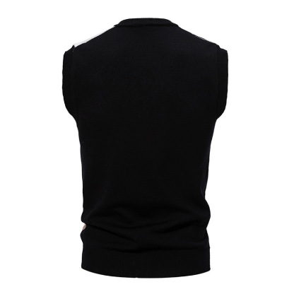 ZITY Men's V Neck Knitted Sleeveless Pullover Vest-DUMMG06535