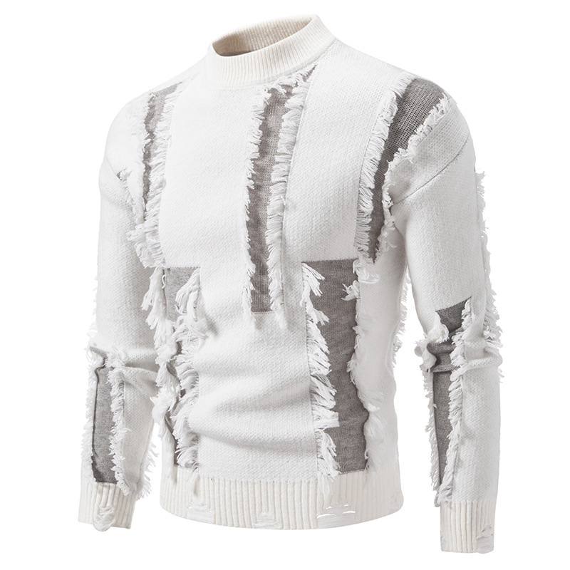 ZITY Men's Long Sleeve Knit Fashionable Fleece Sweater-DUMFH06530