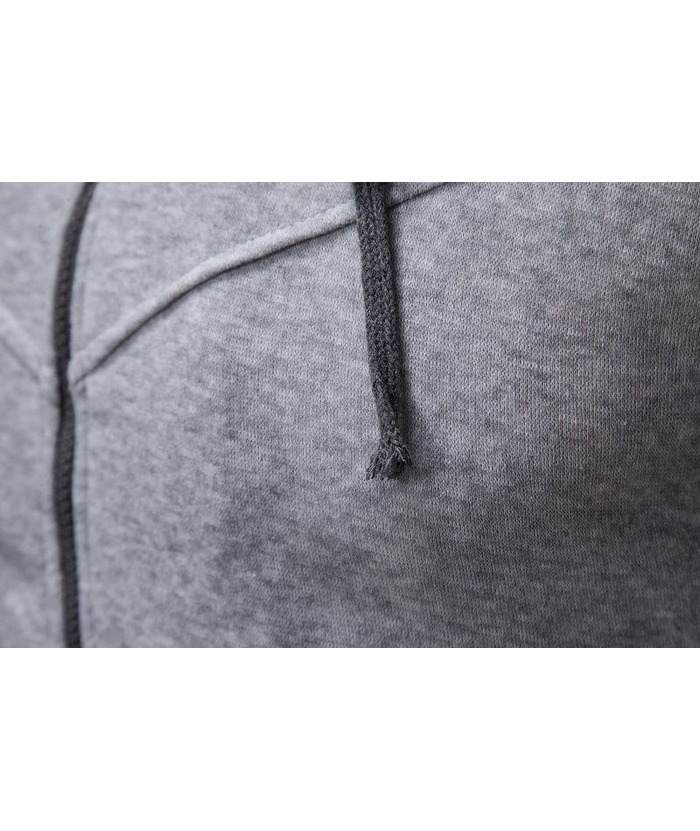 Men's Fake Two-Piece Stand Collar Full-Zip Hoodie -DUMFH04828 | Zitysports