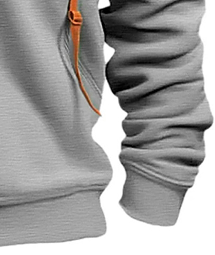 ZITY Men's 1/4 Zipper Long Sleeve Slim Fit Hoodie-DUMFH05439