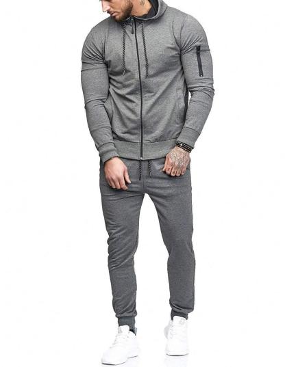 ZITY Men's Slim Fit Sportswear Autumn Hooded Sweater Suit-DUMFH04991|Zitysports