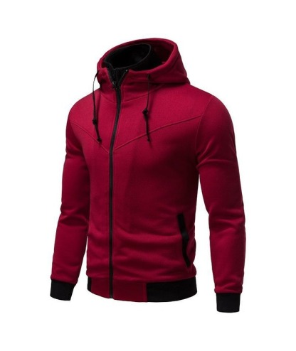 Men's Fake Two-Piece Stand Collar Full-Zip Hoodie -DUMFH04828 | Zitysports
