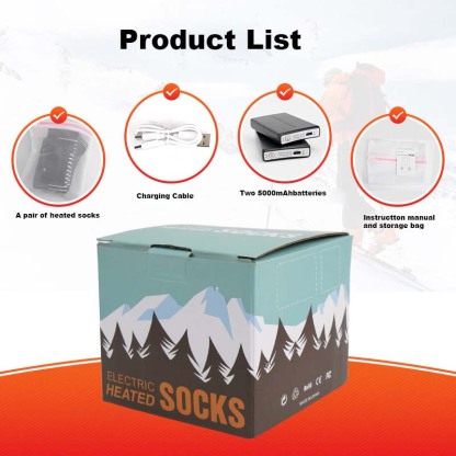 ZITY Unisex 3.7v2A 2200 mAh Bettery Rechargeable Heating Socks