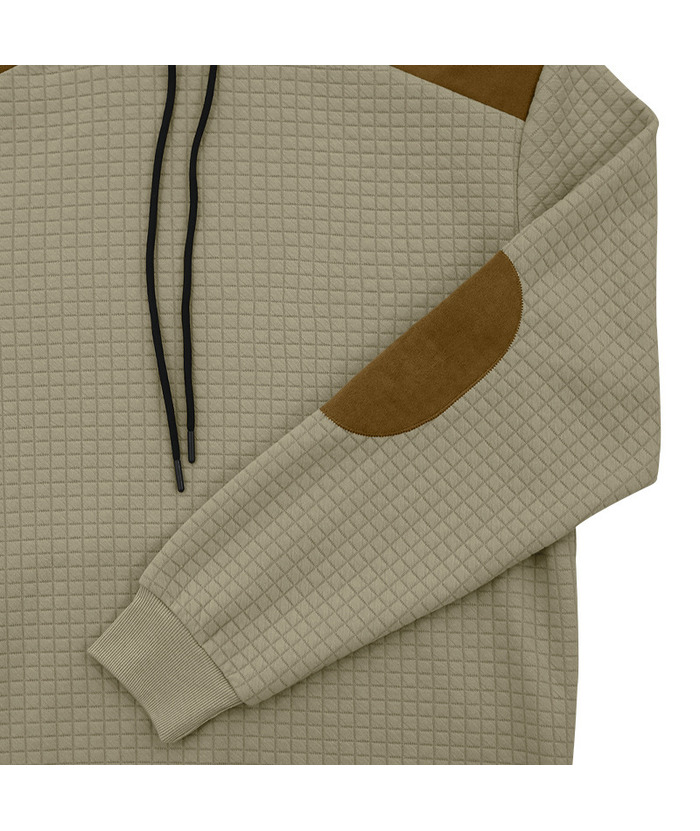 Men's Color Block Waffle Hoodie-DUMFH04825 | Zitysports