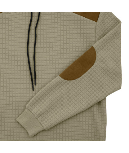 Men's Color Block Waffle Hoodie-DUMFH04825 | Zitysports