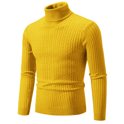ZITY Men's Solid Color Long Sleeve Knitted Pullover Sweater-DUMFH06531