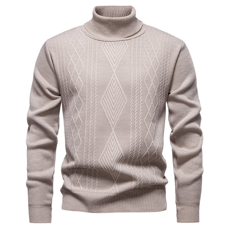 ZITY Men's Long Sleeve Knitted Solid Color Pullover Sweater-DUMFH06528