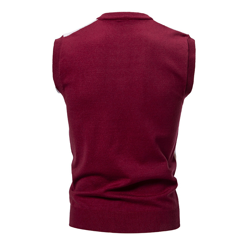 ZITY Men's V Neck Knitted Sleeveless Pullover Vest-DUMMG06535