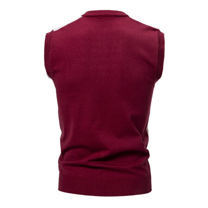 ZITY Men's V Neck Knitted Sleeveless Pullover Vest-DUMMG06535