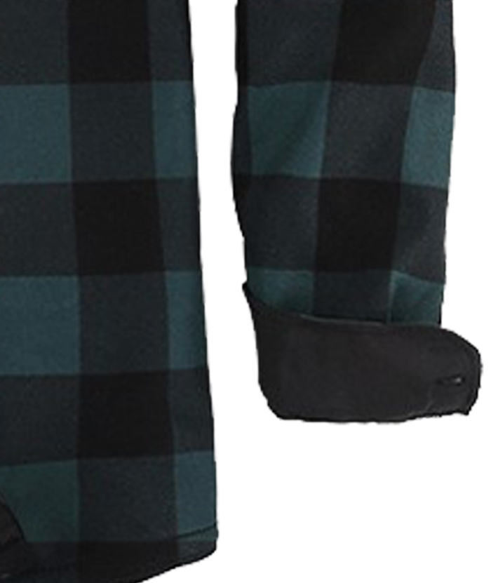 ZITY Men's Button Up Plaid Hoodie with Double Pocket-DUMLT05358