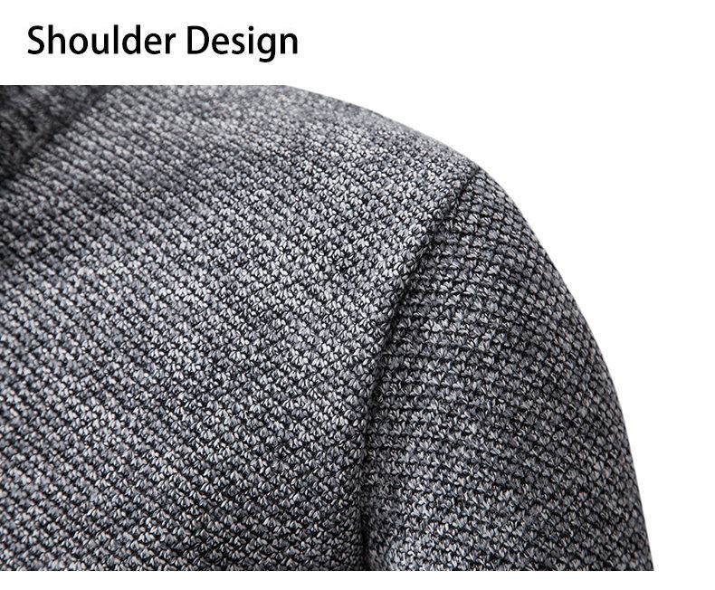 ZITY Men's Long Sleeve Quarter Zip Fleece Sweater-DUMFH06529