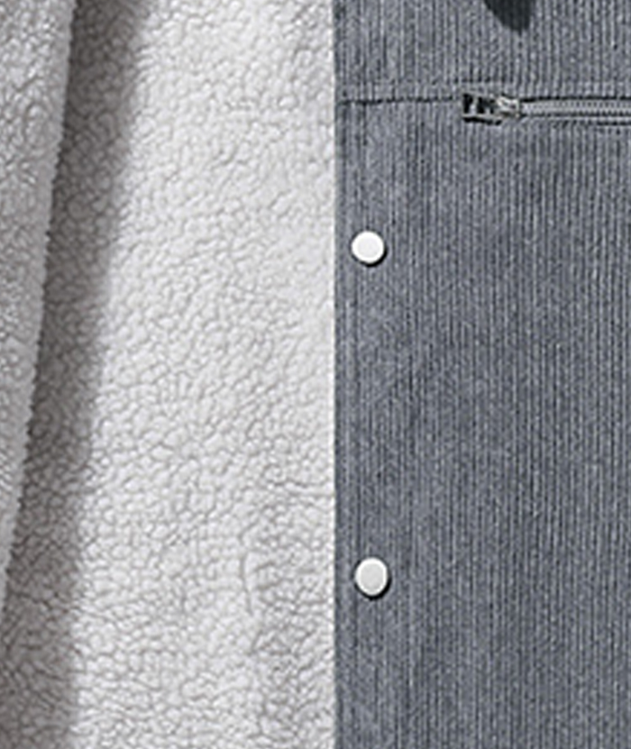 ZITY Men's Oversize Long Sleeve Fleece Jacket-DUMCO05445