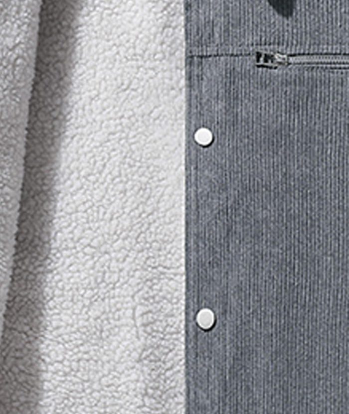 ZITY Men's Oversize Long Sleeve Fleece Jacket-DUMCO05445