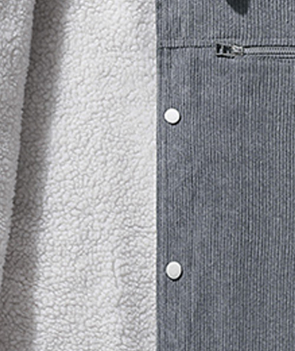 ZITY Men's Oversize Long Sleeve Fleece Jacket-DUMCO05445