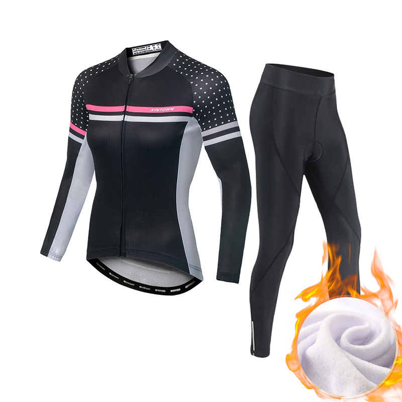 ZITY Women's Thick Fleece Cycling Suit-DUWSU06502