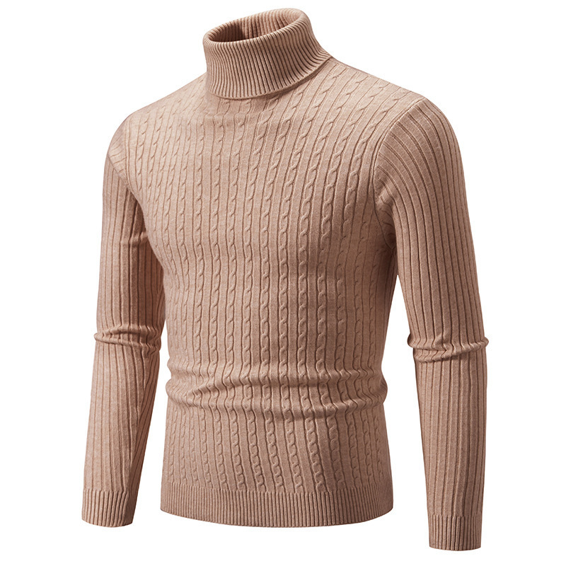 ZITY Men's Solid Color Long Sleeve Knitted Pullover Sweater-DUMFH06531