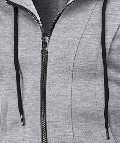 Men's Lightweight Long Sleeve Solid Color Full Zip Up Hoodie-DUMFH05025|Zitysports