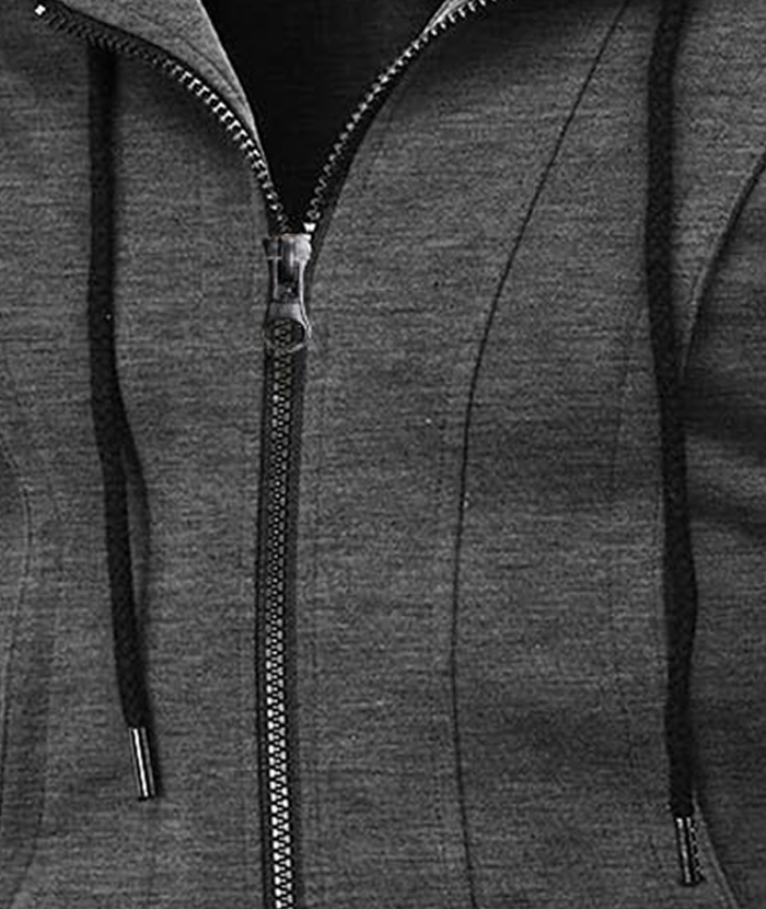 Men's Lightweight Long Sleeve Solid Color Full Zip Up Hoodie-DUMFH05025|Zitysports