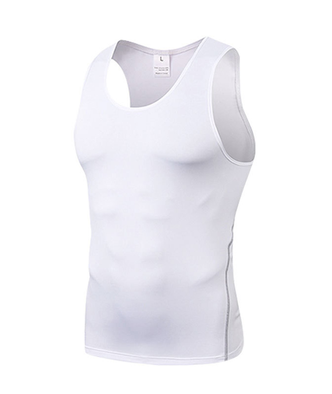 Men's Solid Compression Tank Top-DUMVE05976