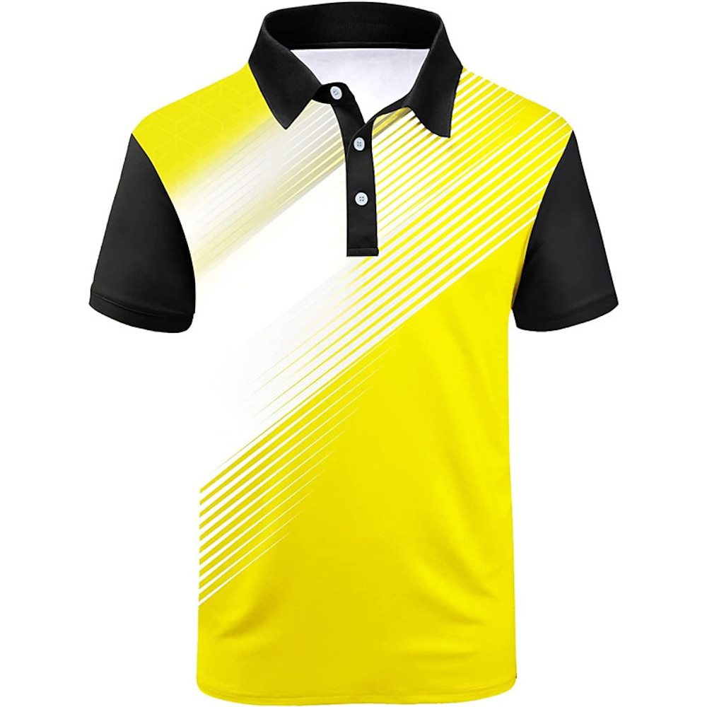 ZITY Men's Moisture Wicking Quick Dry Short Sleeve Print Golf Polo Shirt-APOH700045 | Zitysports